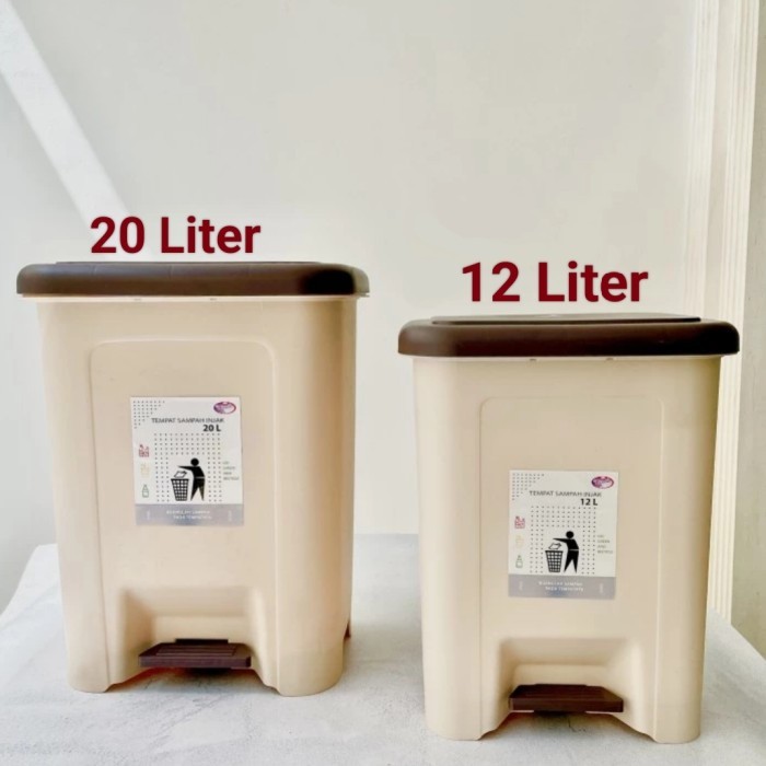 TEMPAT SAMPAH PLASTIK TUTUP INJAK TONG SAMPAH LOVENIA 12 LITER 20 LITER BESAR