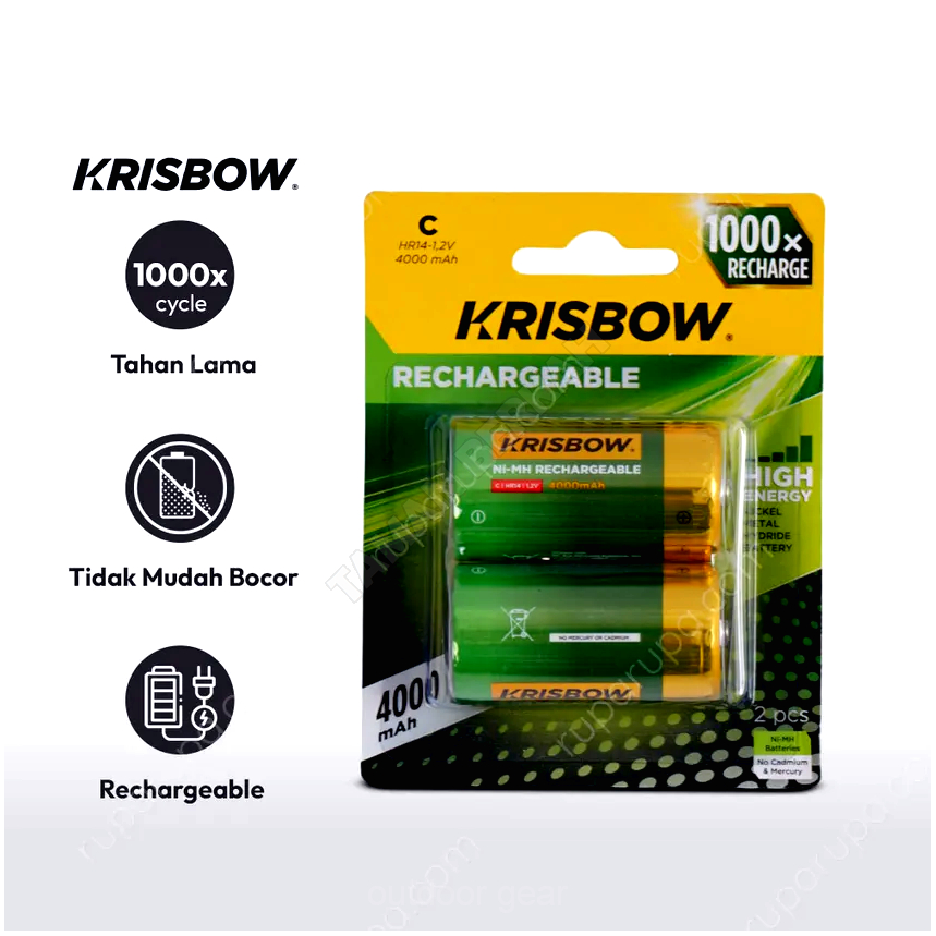 KRISBOW BATERAI RECHARGEABLE 4000 MAH - BATTERY RECHARGEABLE SIZE C & D