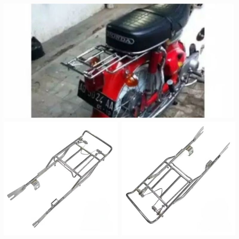 RAK JEPIT BELAKANG HONDA C50 C70 C90 PISPOT SUPER TEBAL CHROME