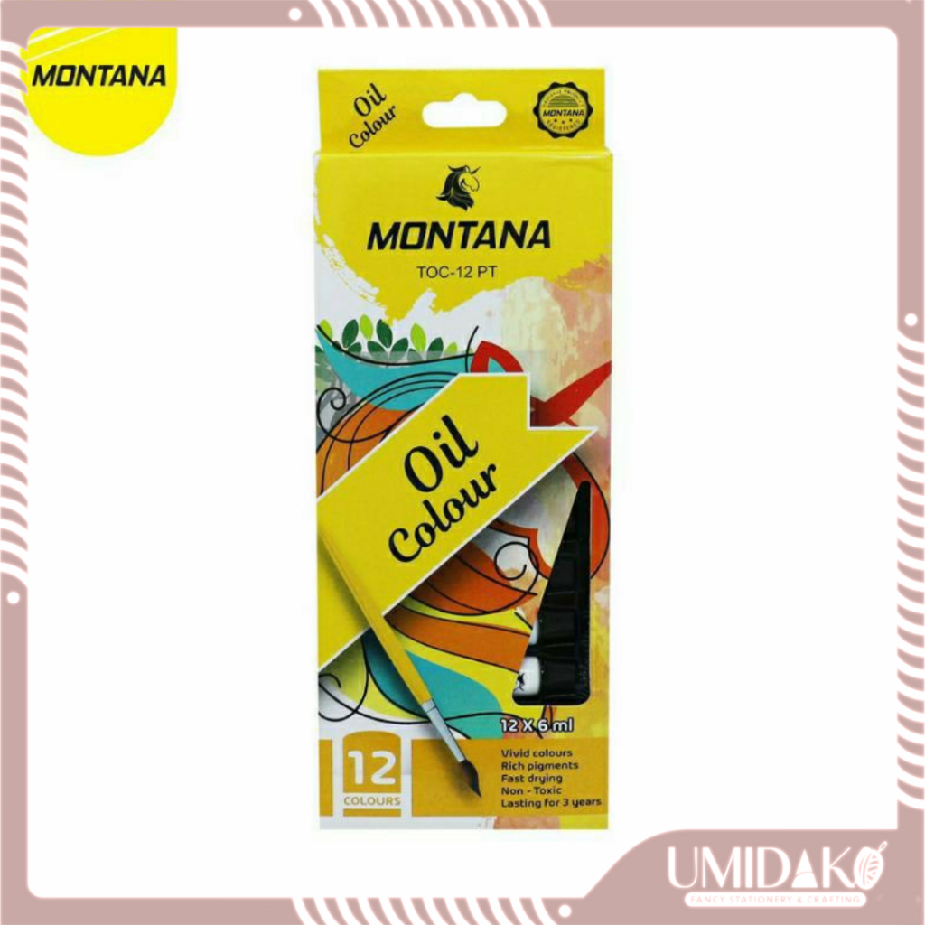 

[UMIDAKO] OIL COLOR/CAT MINYAK MONTANA 12 WARNA 6ML