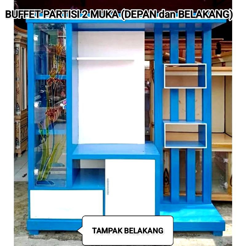 BUFFET PARTISI DUA MUKA / BUPET 2 MUKA DEPAN BELAKANG / BUFFET PARTISI 2 MUKA PENYEKAT RUANGAN / LEM