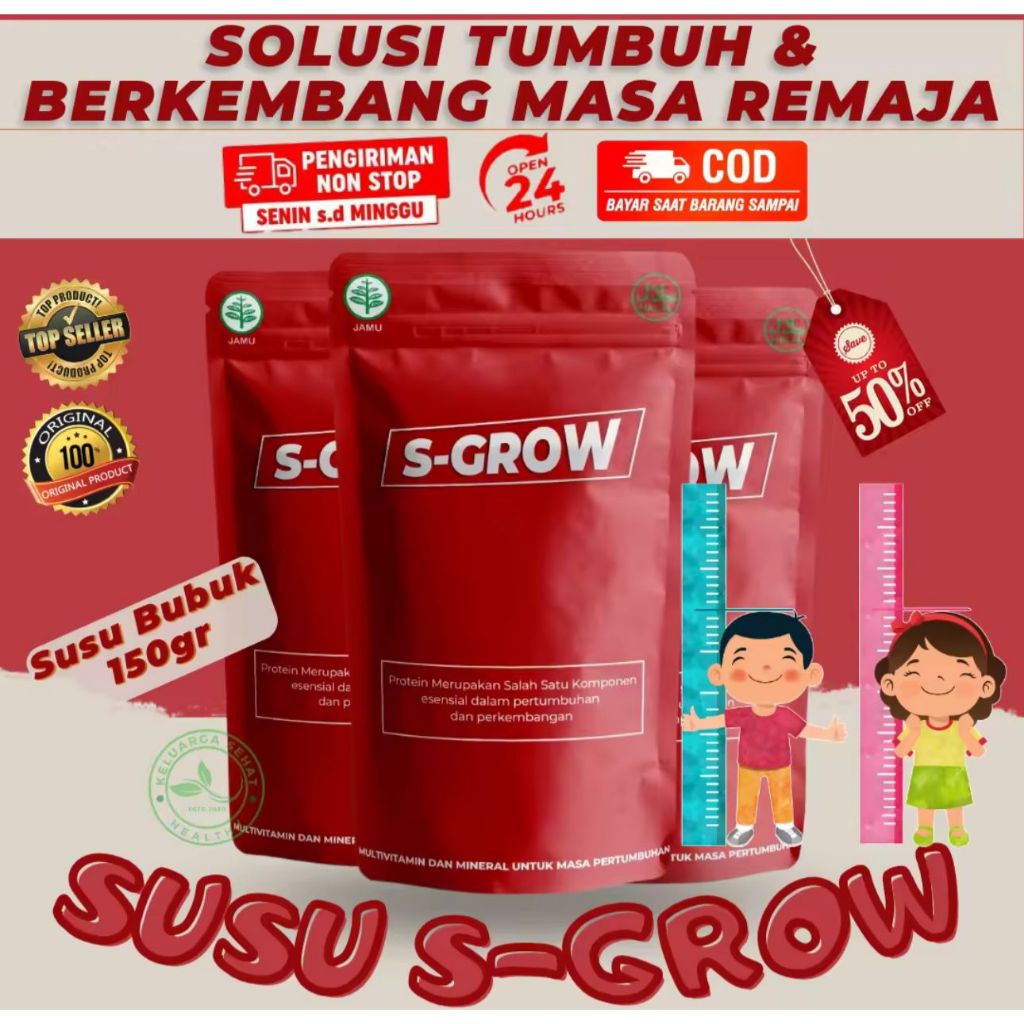 

S GROW SUSU PENINGGU BADAN SECARA ALAMI ORIGINAL 100%