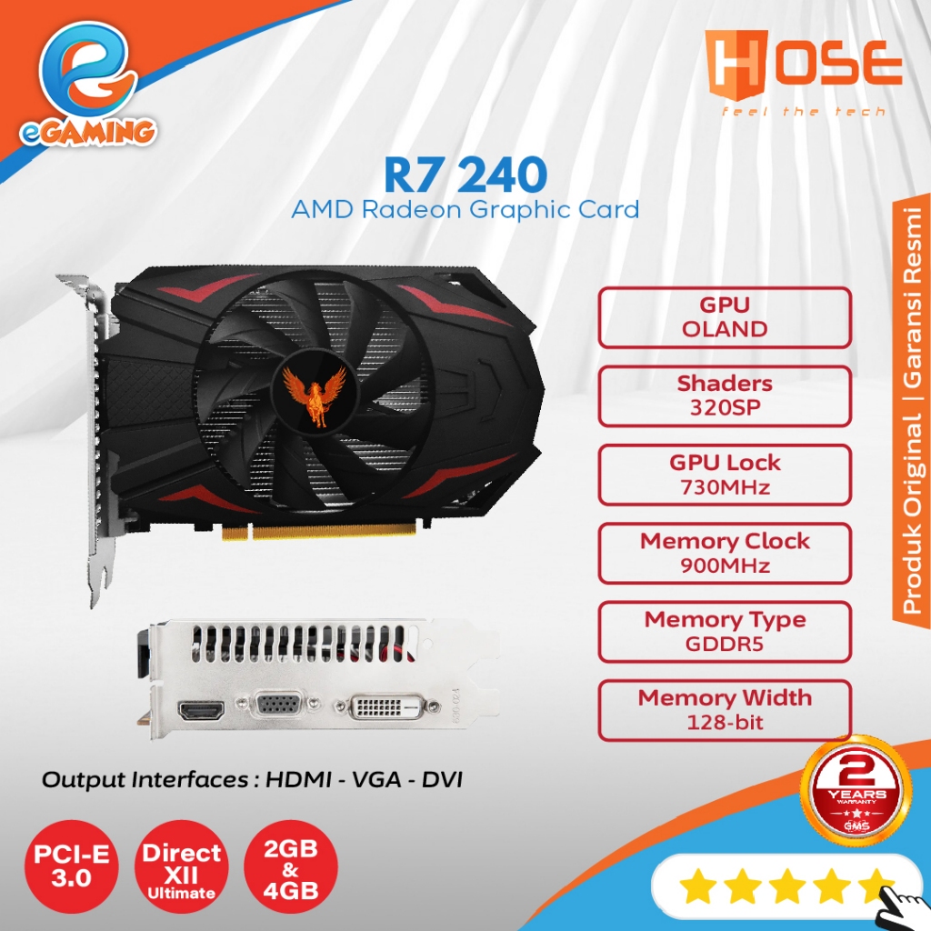 Hose VGA Card AMD RADEON R7 240 2GB/4GB GDDR5