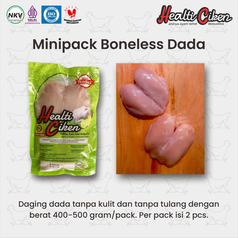 

Boneless Dada Skinless Healti Ciken Mini Pack Ayam Probiotik Makanan Beku Makanan Sehat Enak Bergizi