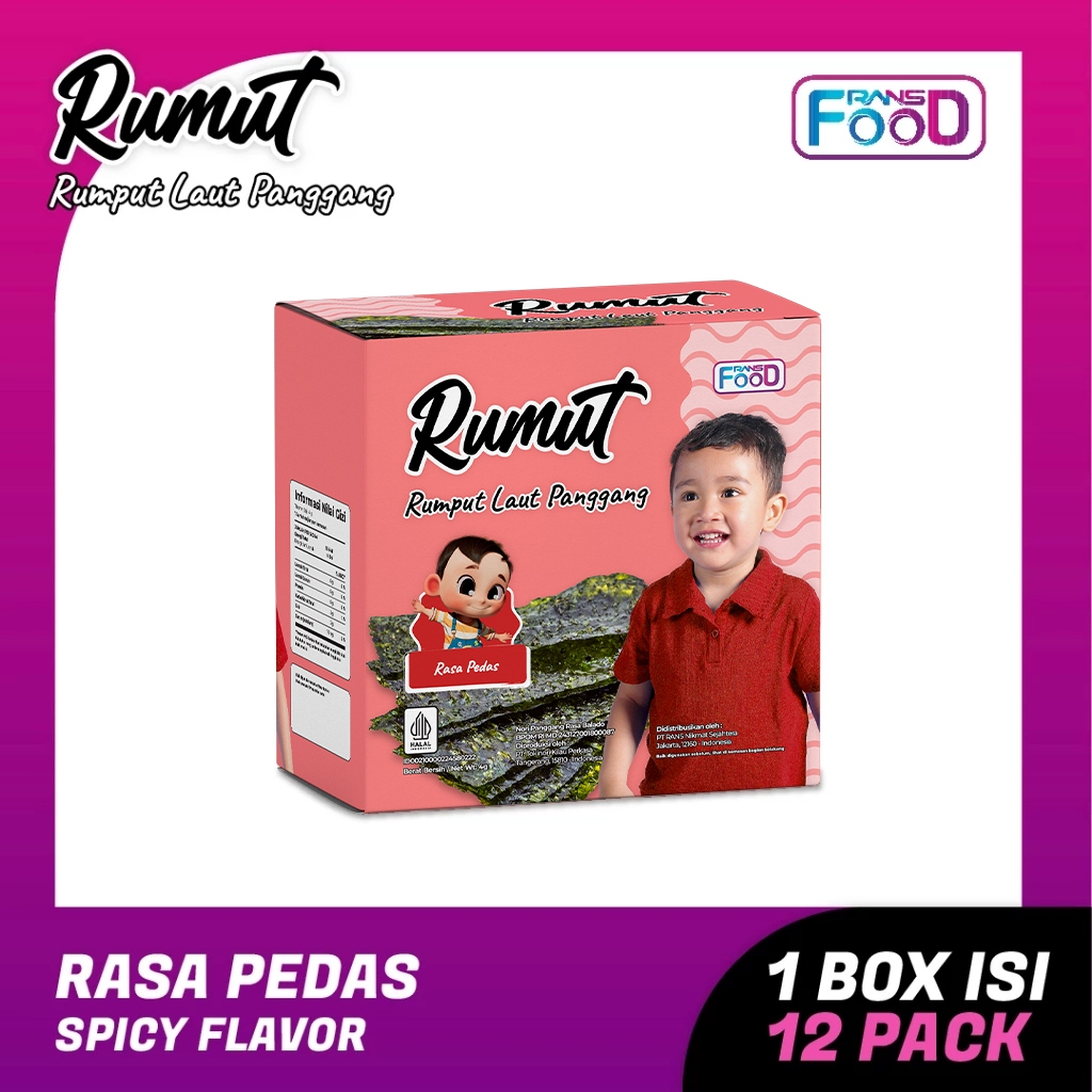 

Rumut Panggang Rasa Pedas 4gr - Rumput Laut Panggang Praktis Lebih Renyah Isi 3