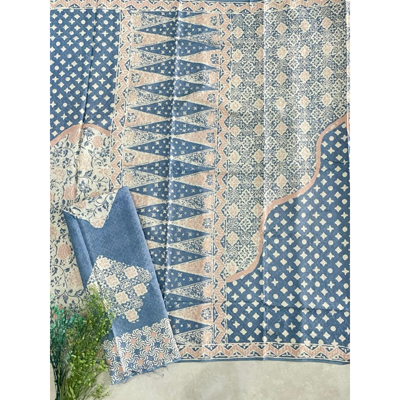 kain batik cap bahan doby motif stelan sarung selendang warna pastel