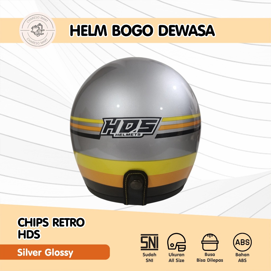 Helm Bogo Classic Dewasa Half Face HDS Helmet Motor SNI Ori Pria Wanita Hijab