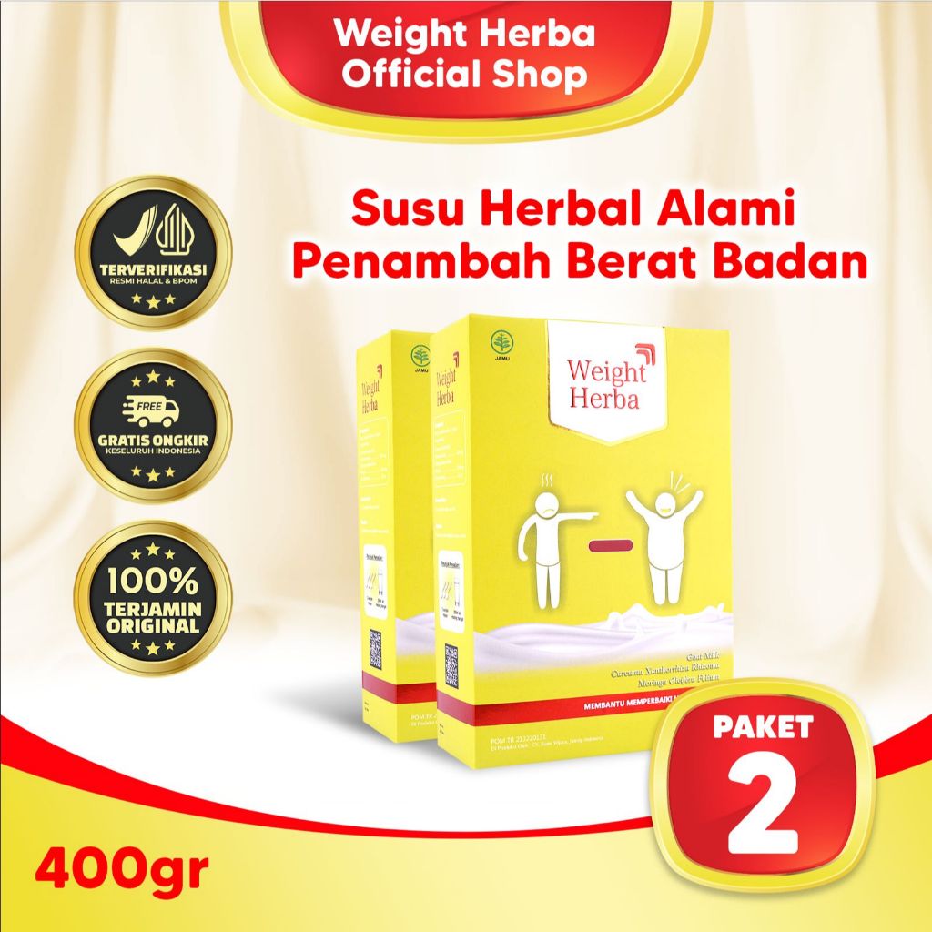 

Weight Herba 2 Box - Susu Herbal Penambah Nafsu Makan & Penggemuk Berat Badan | 200gr