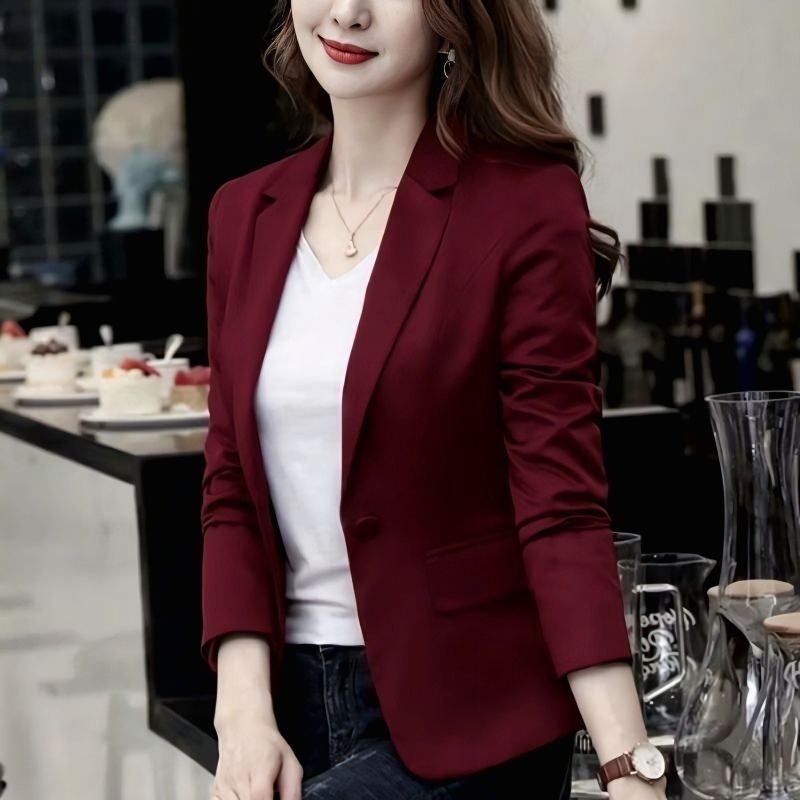Jas/blazer wanita merah / Jas wanita merah / putih / hitam / merah cabe / slim fit / kerja kantoran 