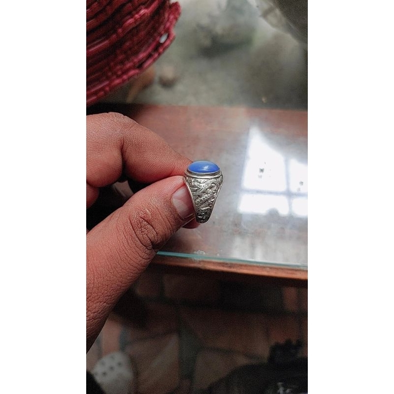 Natural batu akik Baturaja ring perak 925 kotagede