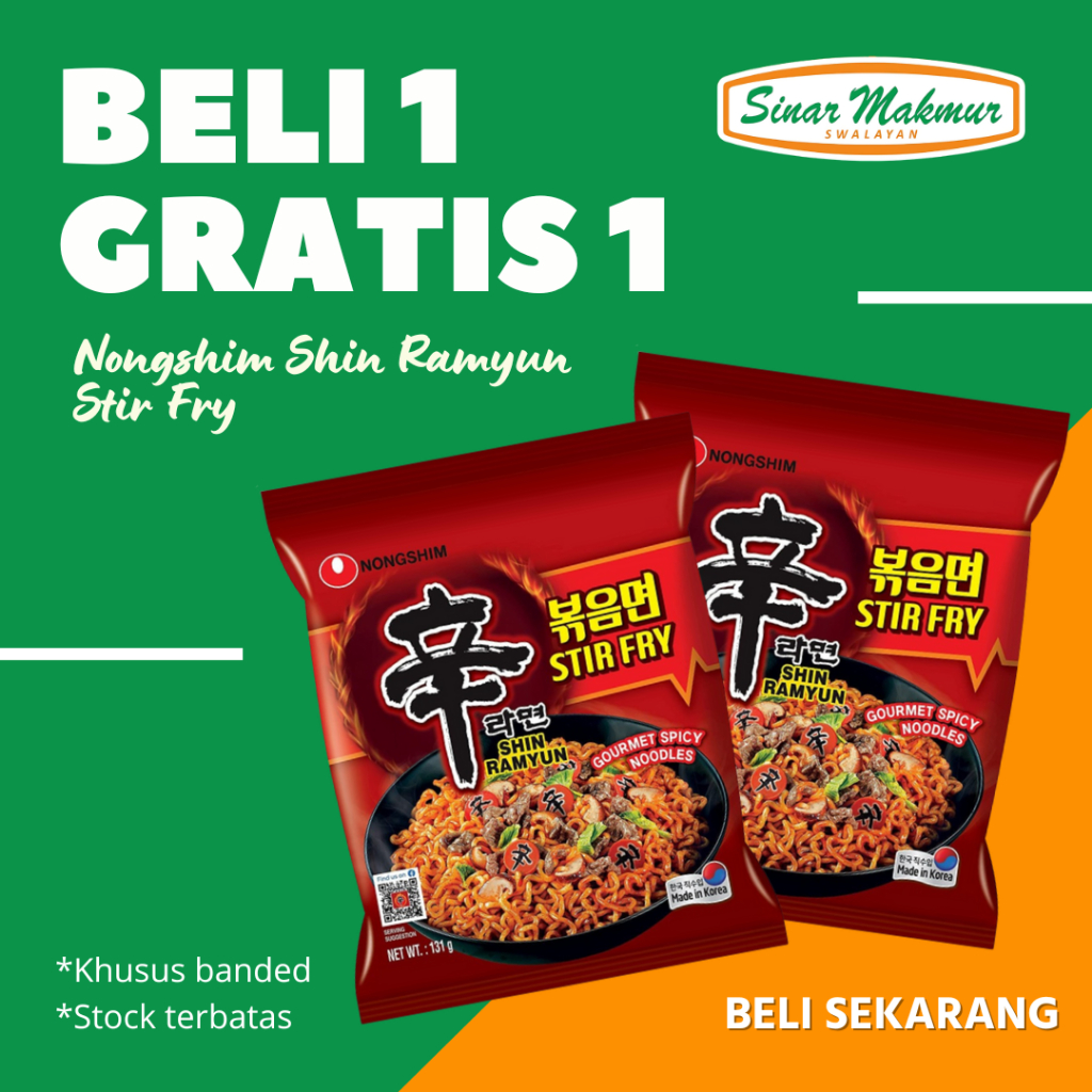 

(BELI 1 GRATIS 1) Nongshim Shin Ramyun Stir Fry