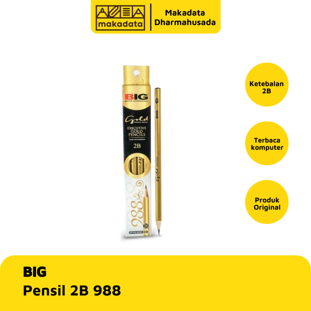 

PENCIL / PENSIL 2B BIG 988 GOLD (1PAK) MURAH