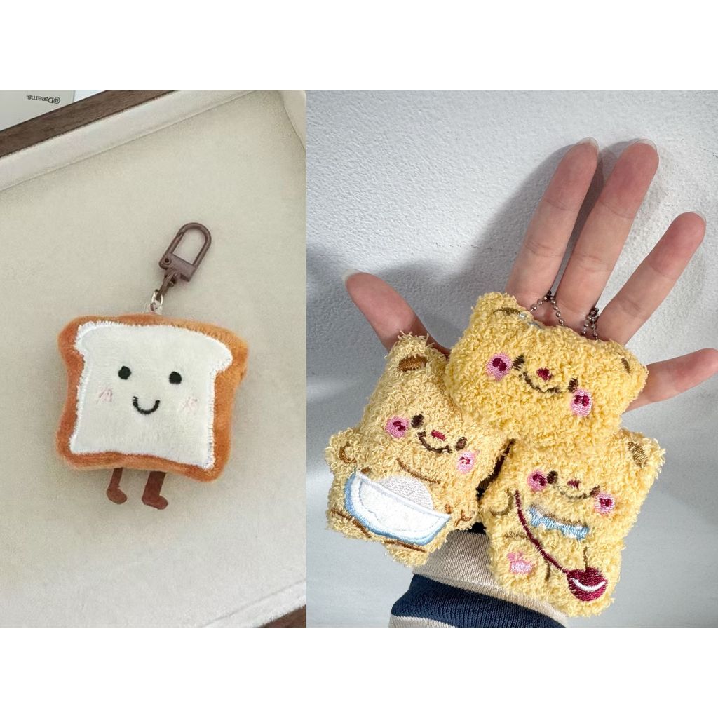 BUTTERBEAR Mini Plush Keychain / Boneka Butter Bear Lucu Beruang Gantungan Kunci Roti