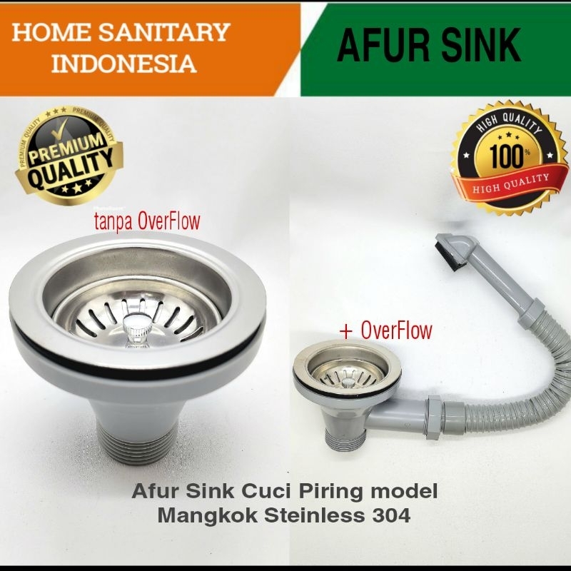 HSI Afur Bak Cuci Piring Saringan Sink Bak Cuci piring Kotak / Bulat / OverFlow Steinless 304