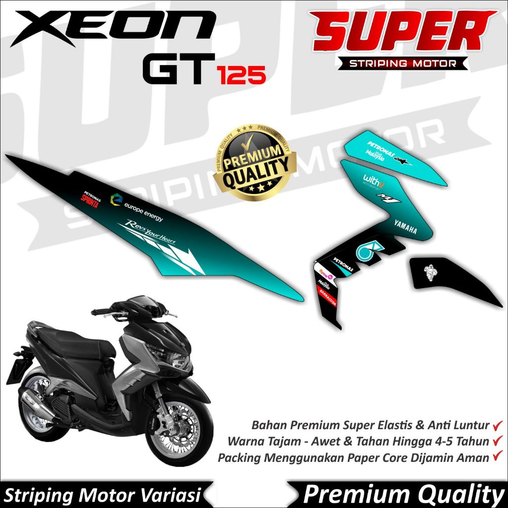Stiker Xeon GT 125 Anti Luntur keren Striping Xeon GT 125 Striping Yamaha Xeon GT 125 Petronas