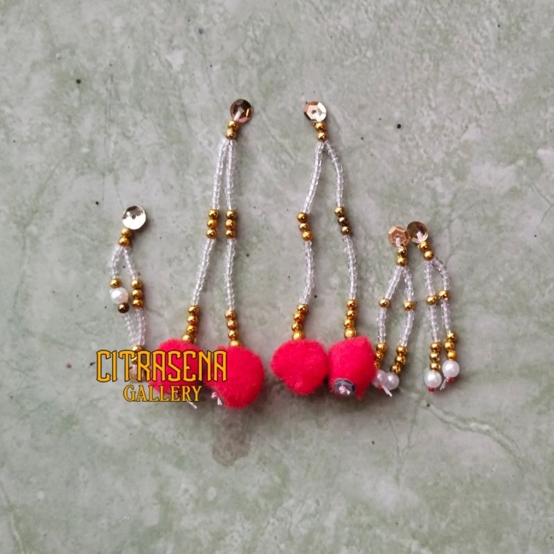 set anting purwa putih bening wayang golek