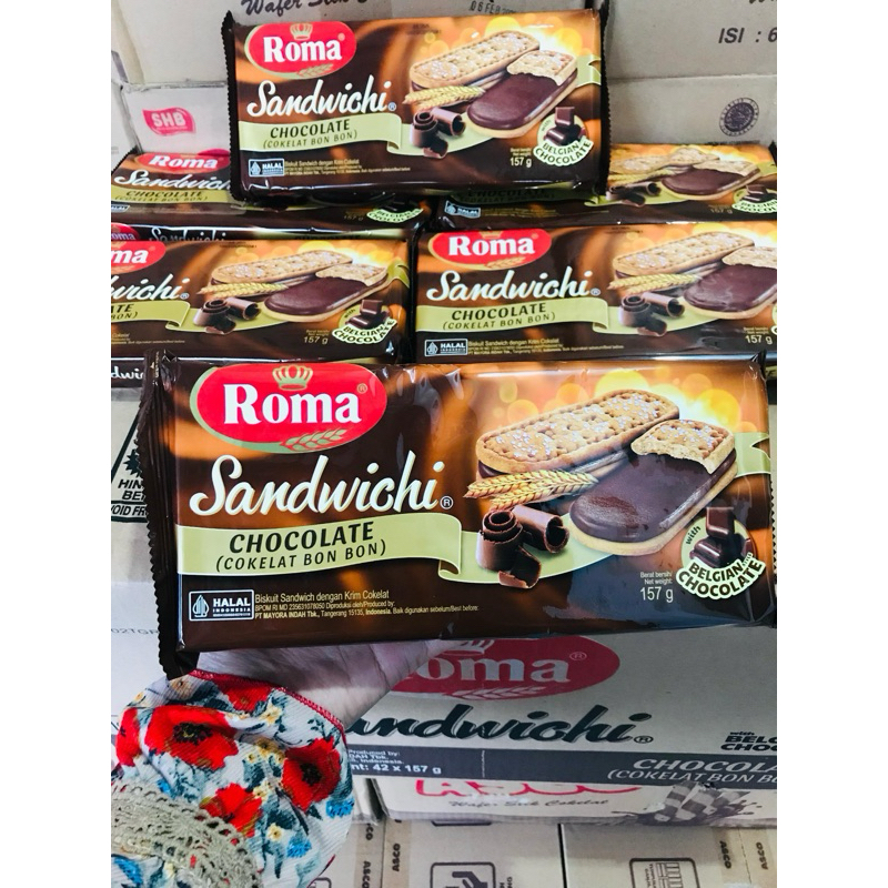 

Roma Sandwichi Chocholate 157gr Mayora 1 Dus isi 42