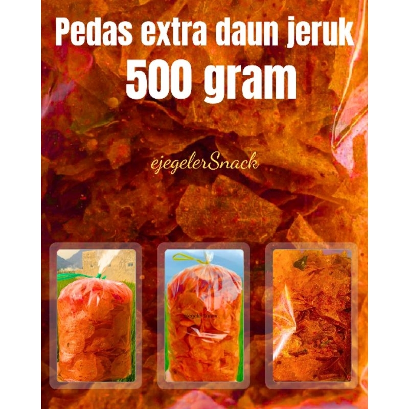 

Keripik Kaca Pedas Extra Daun Jeruk 500 gram