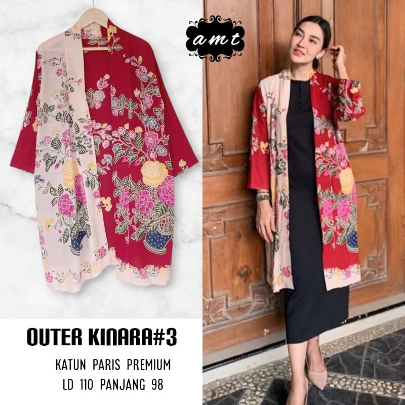 Outer Batik Panjang Bahan Katun Paris Outer Kinara