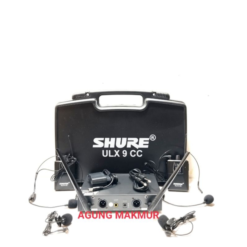 Mic Wireless Shure ULX 9CC Clip On + Headset  - Mic Clip on Headset Shure ULX9 CC - Mic Headset wire