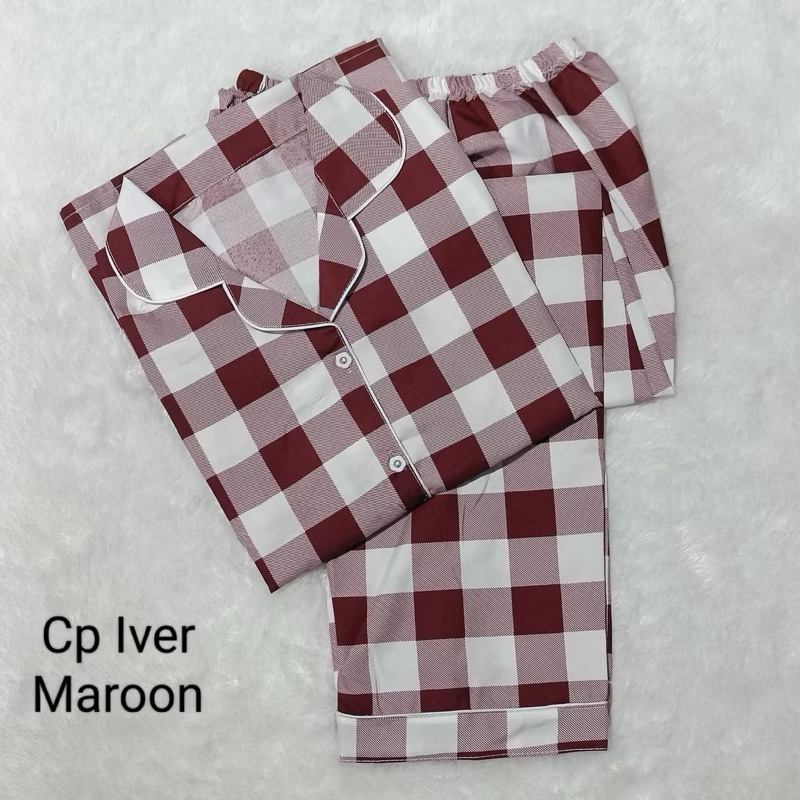 Piyama Wanita Motif Kotak - Lengan Pendek