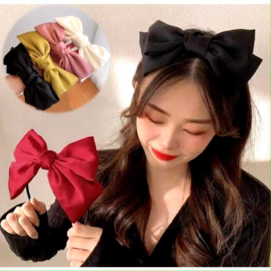 FANSTORE_PKU / Bando Korea / Wanita Dewasa Pita Besar Bandana Model Kupu Kupu Headband Aksesoris Ram