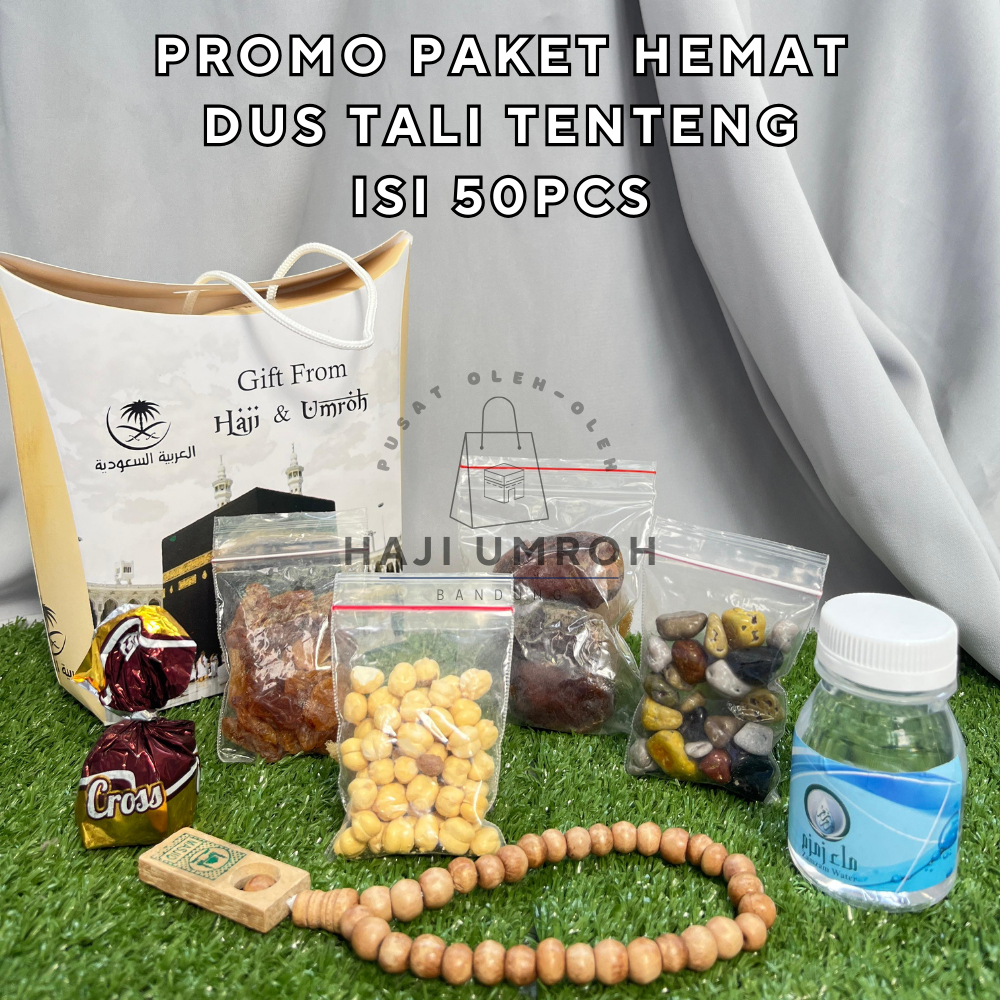 

Paket 50pcs Oleh Oleh Haji dan Umroh Dus Tali Tenteng Air Zamzam