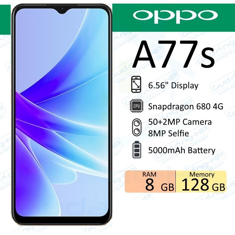 Oppo A77S 8/128 Bekas Resmi Indonesia