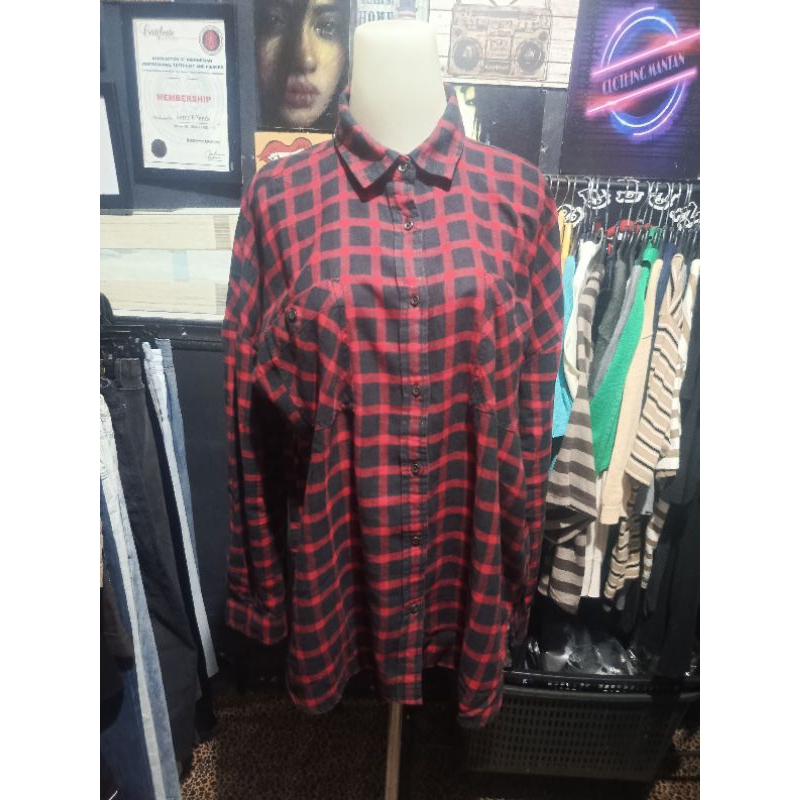 kemeja flanel unisex spao