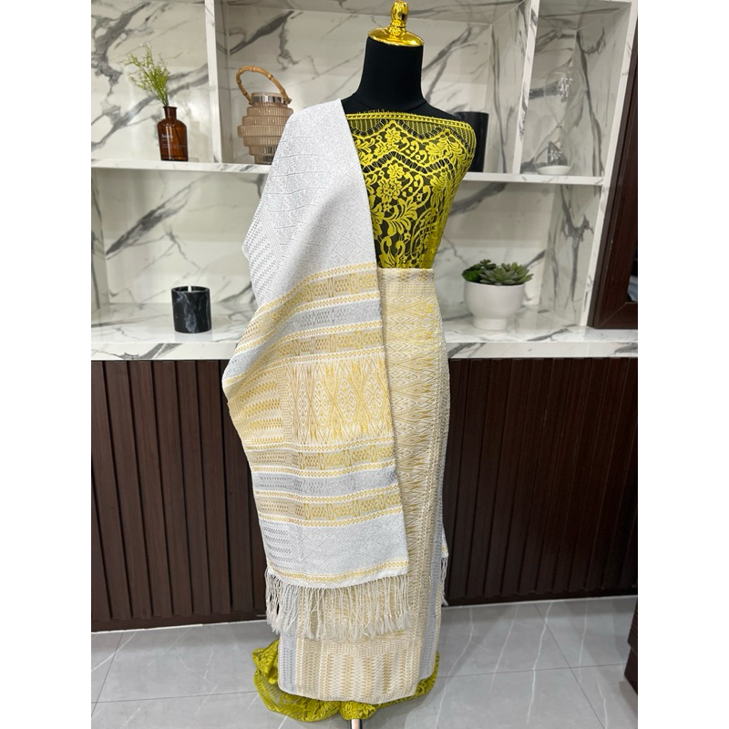 Tumtuman Pengantin FULL KRISTAL Putih Silver Gold Songket Batak