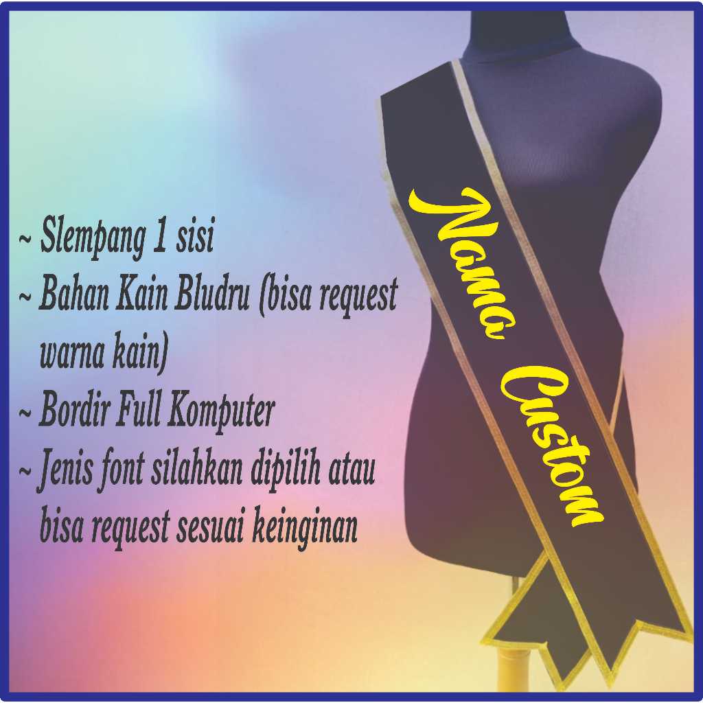 Slempang Wisuda Bordir Komputer (Model Slempang)