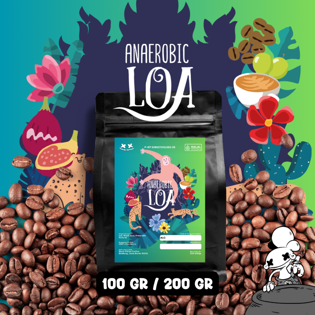 Anaerobic Loa Roasted Coffee Bean Arabica Biji Kopi Black Potion