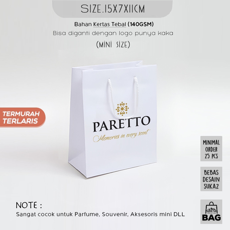 

(CUSTOM FULL WARNA) Paper Bag Mini ALL SIZE / Paper Bag Kado Packing Parfume, Aksesoris Papper Bag