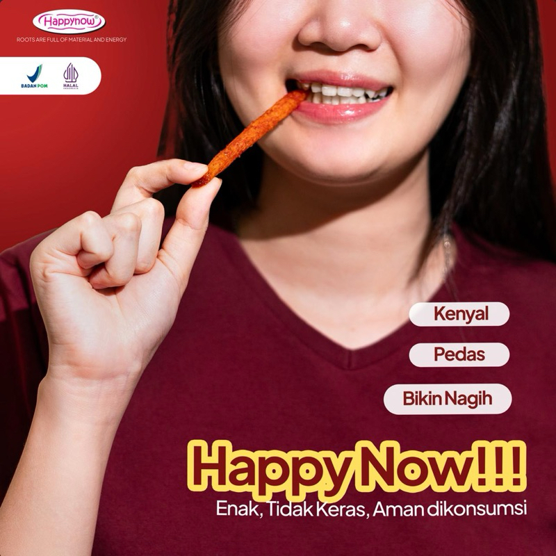 

Happy Now Snack Viral Spicy Stick Halal Dan BPOM 3 Mix Bundling 3 Jenis Bentuk 20g