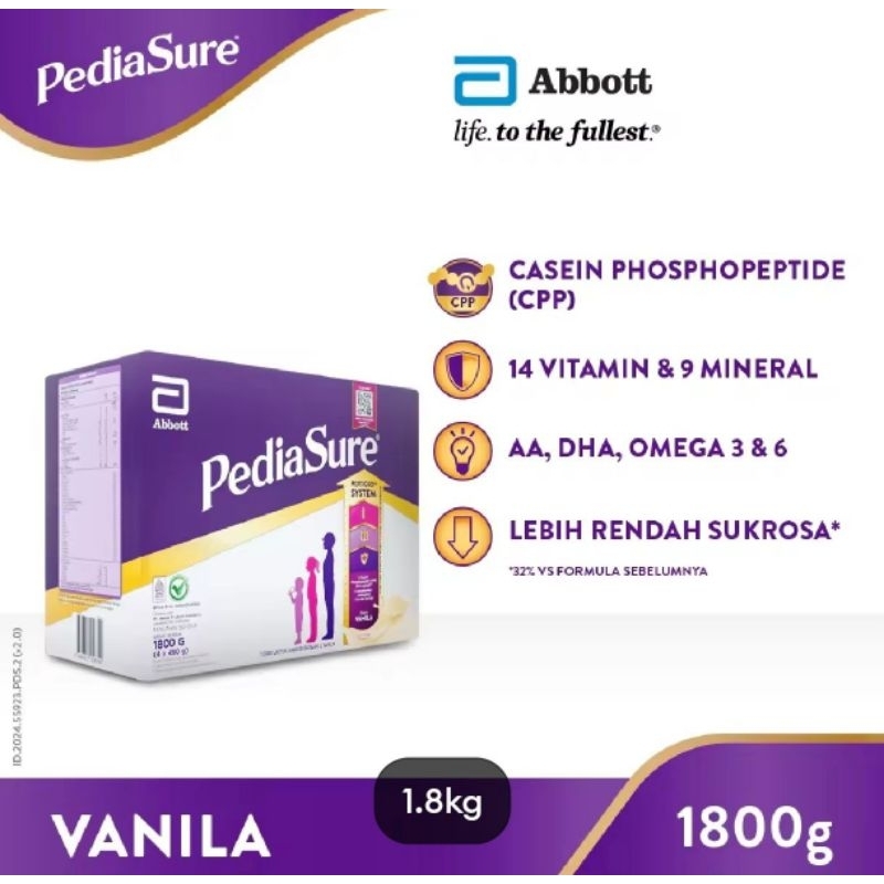

SUSU PEDIASURE VANILLA 1800g 1-10 tahun