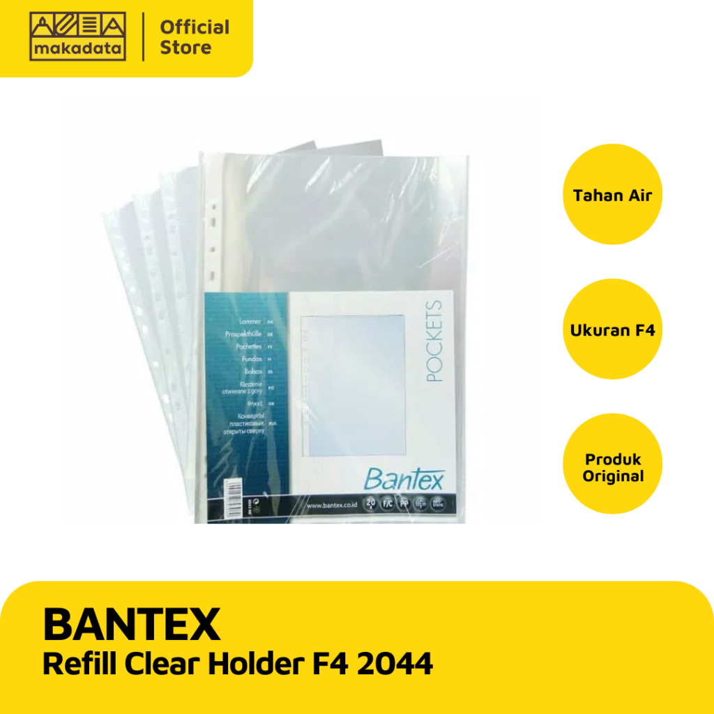 

REFILL POCKET CLEAR HOLDER BANTEX F4 2044 PLASTIK JERUK (ISI 20PCS) MURAH