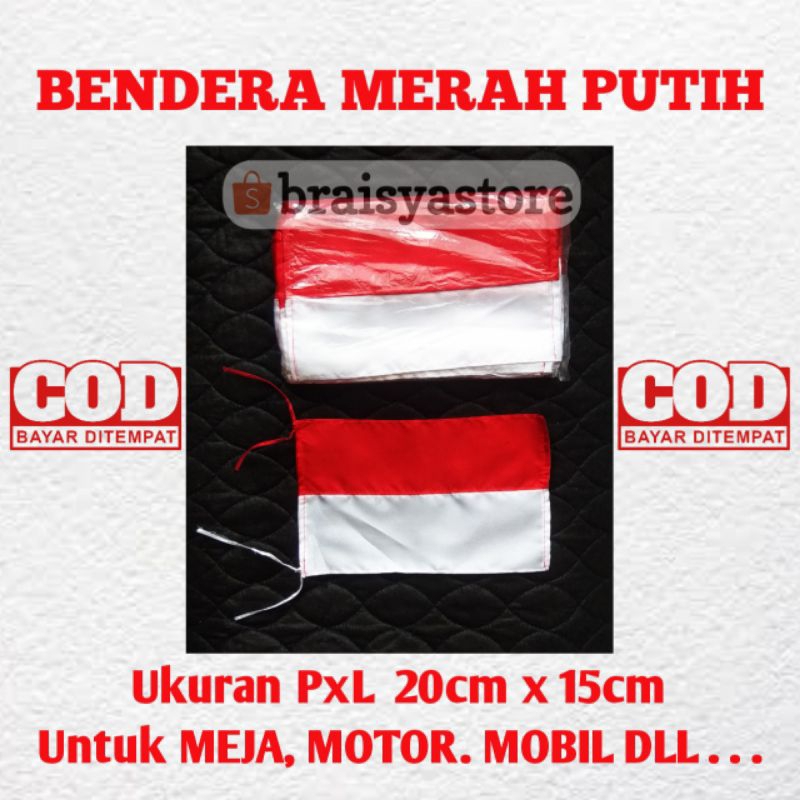 

Bendera Merah Putih Meja Motor Mobil ukuran 20x10