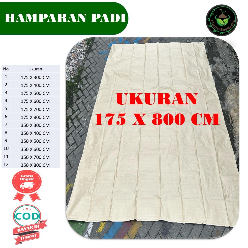 Terpal Lot Hamparan 175x800 cm padi kopi cengkeh serbaguna untuk kebutuhan petani palawija dengan ba