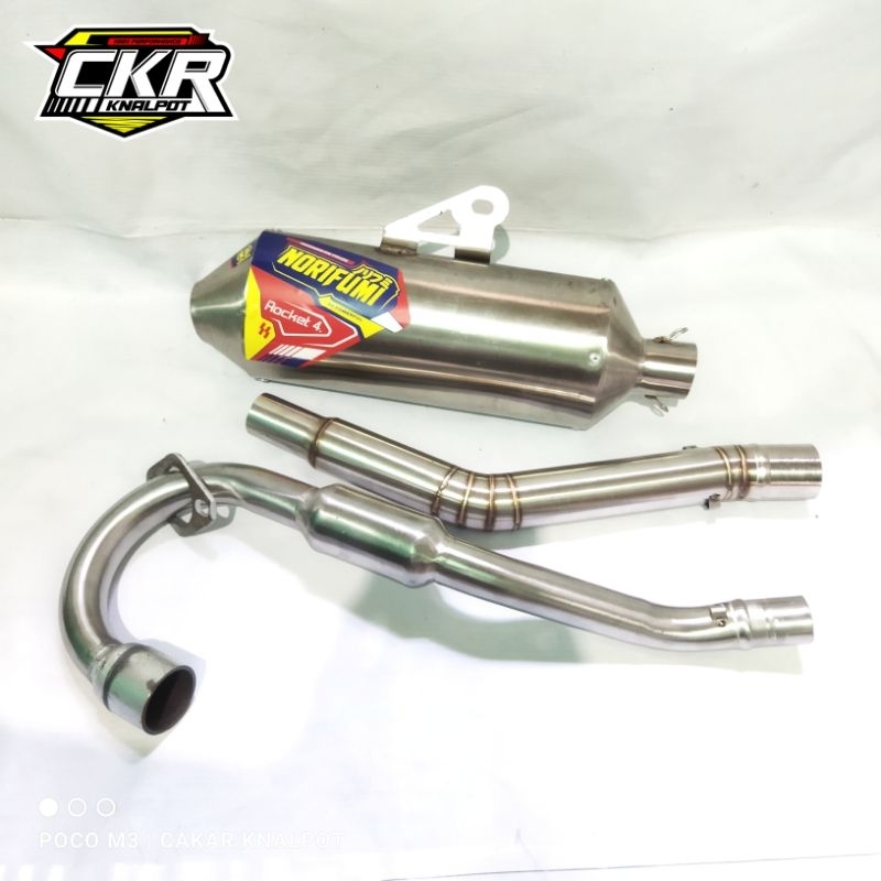 KNALPOT NORIFUMI ROKET 4 COMPETISION PNP KLX CRF KLX BF D-TRACKER YAMAHA WR INLET 38MM BoreUp