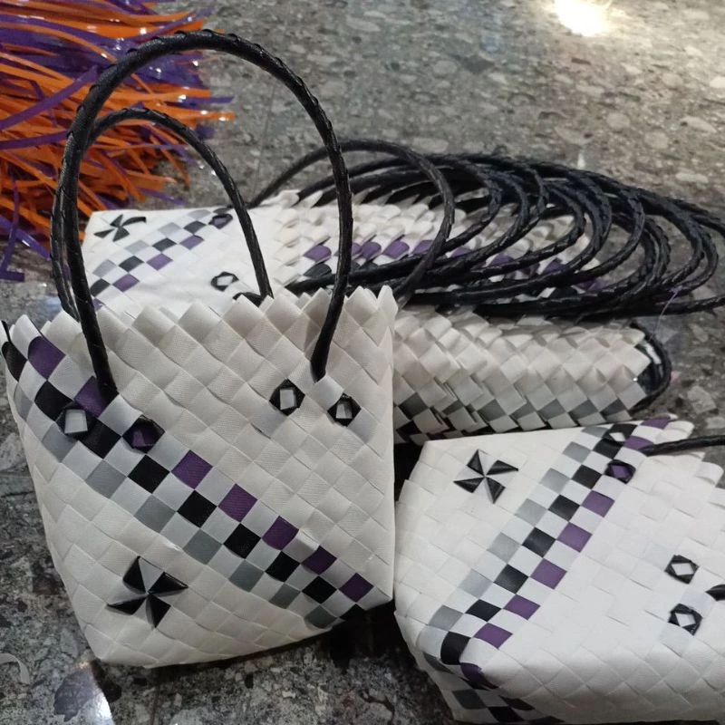 TAS ANYAMAN PLASTIK 15MM/HAMPERS/TAS ULTAH/TAS SELEMPANG/KERANJANG