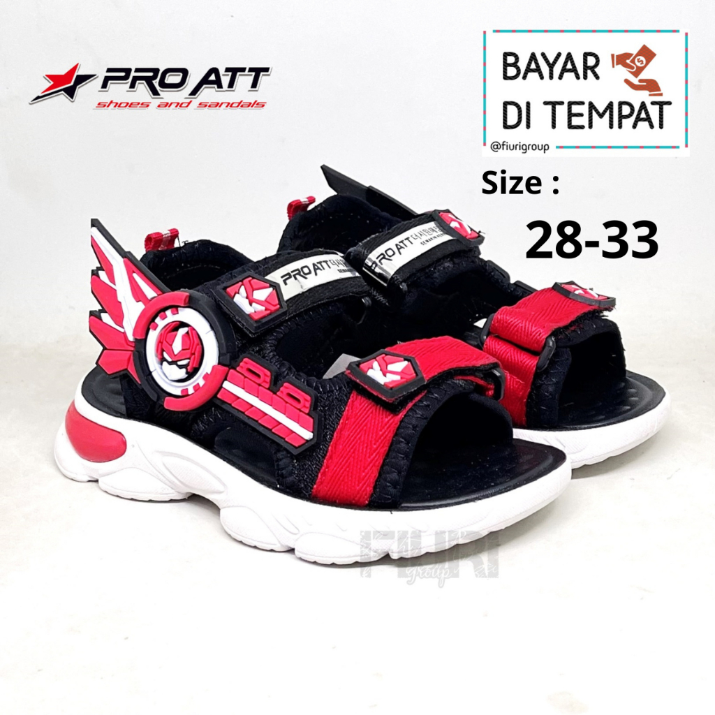 FIURI - PRO ATT ORIGINAL - STARKID ULTRON V 28-33 HITAM MERAH ABU BIRU ORANYE - SEPATU SANDAL KANVAS