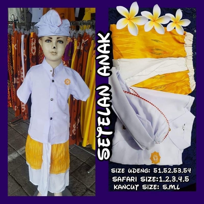 Kemeja Anak / Semi Safari Bali Anak / Set Pakaian Adat Bali Anak