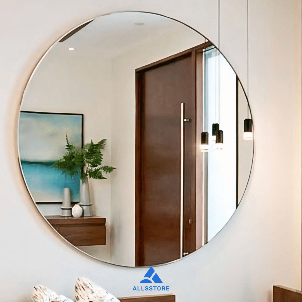Cermin Bulat Polos Tanpa Frame – Cermin Dinding Minimalis Aesthetic