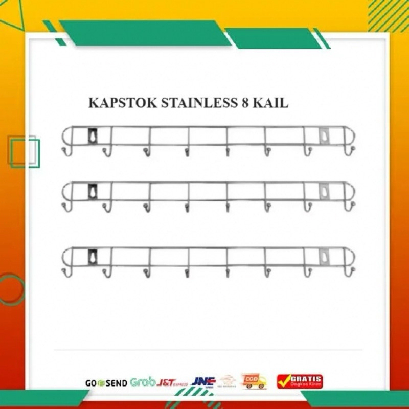KAPSTOK / GANTUNGAN STAINLESS BESI PAKAIAN KUNCI RUMAH