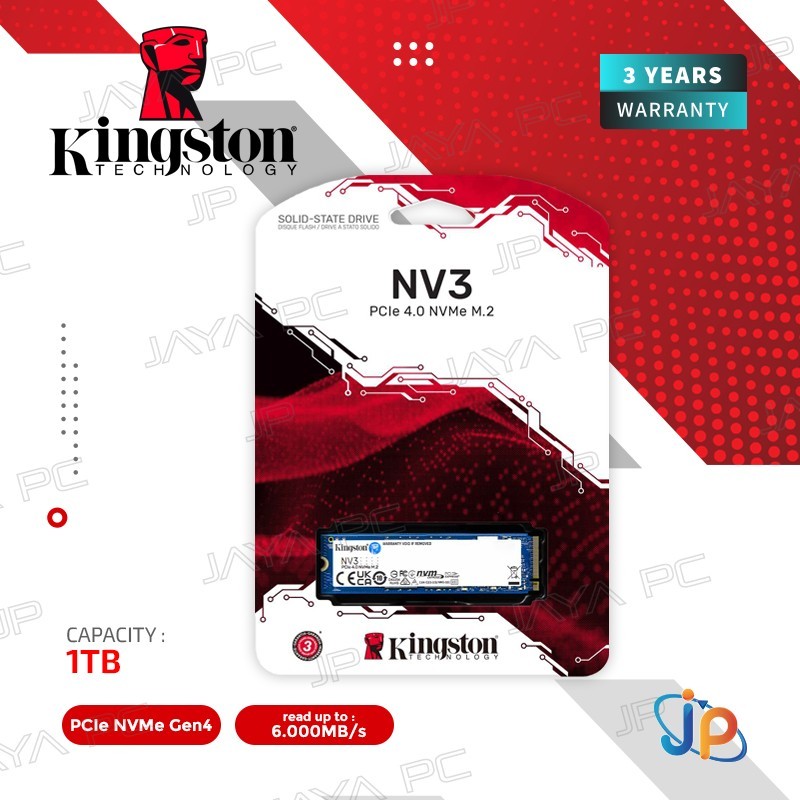 SSD 1TB Kingston NV3 NVMe M.2 2280 PCIe Gen4