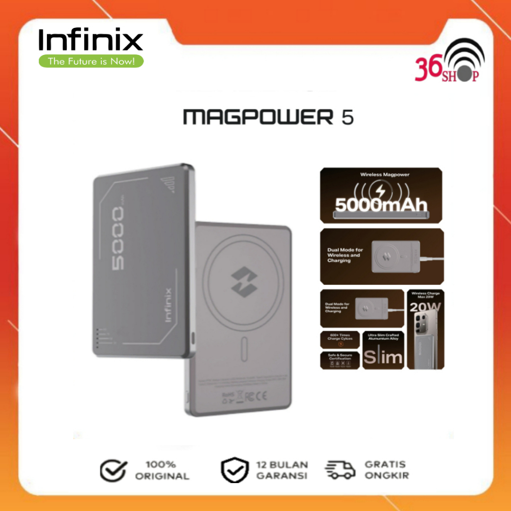 Infinix Magpower 5 | Power Bank Infinix XP06 5000mAh Wireless Charger