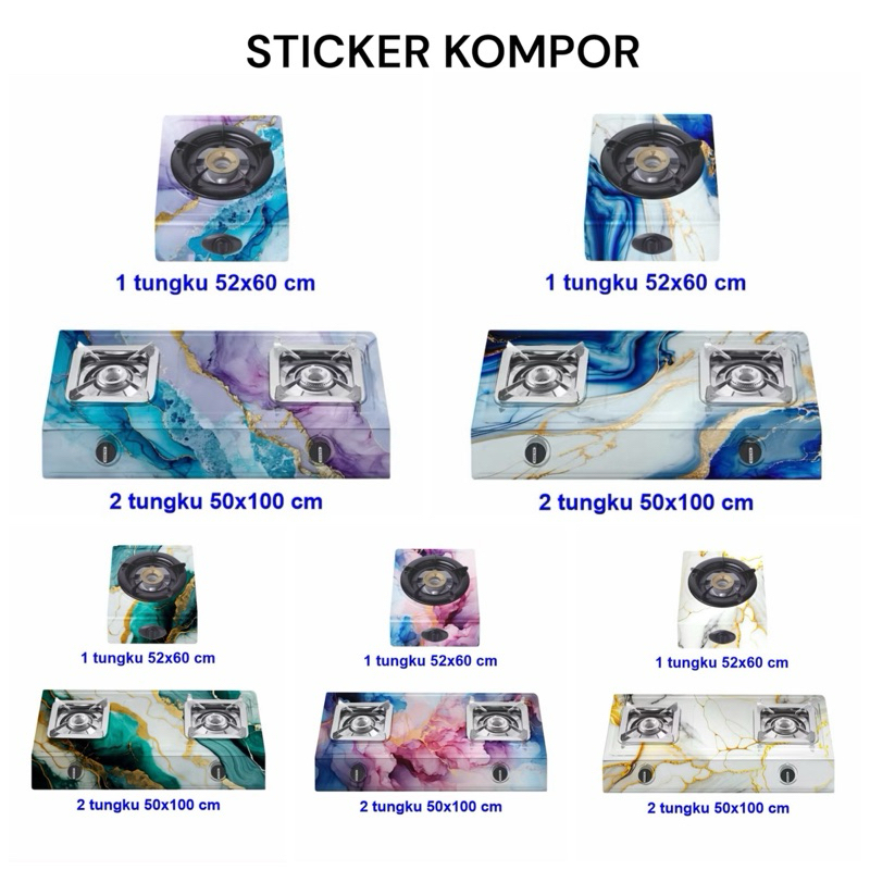 STICKER KOMPOR 1 TUNGKU 2 TUNGKU | STIKER KOMPOR MOTIF MARMER | STIKER KOMPOR GAS 1 TUNGKU 2 TUNGKU