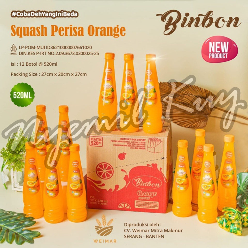 

[PER BOTOL] Binbon Syrup Squash - Binbon Squash Perisa Orange - Binbon Orange Squash - Sirup Lebaran Binbon - Sirup rasa Jeruk 520-800ml