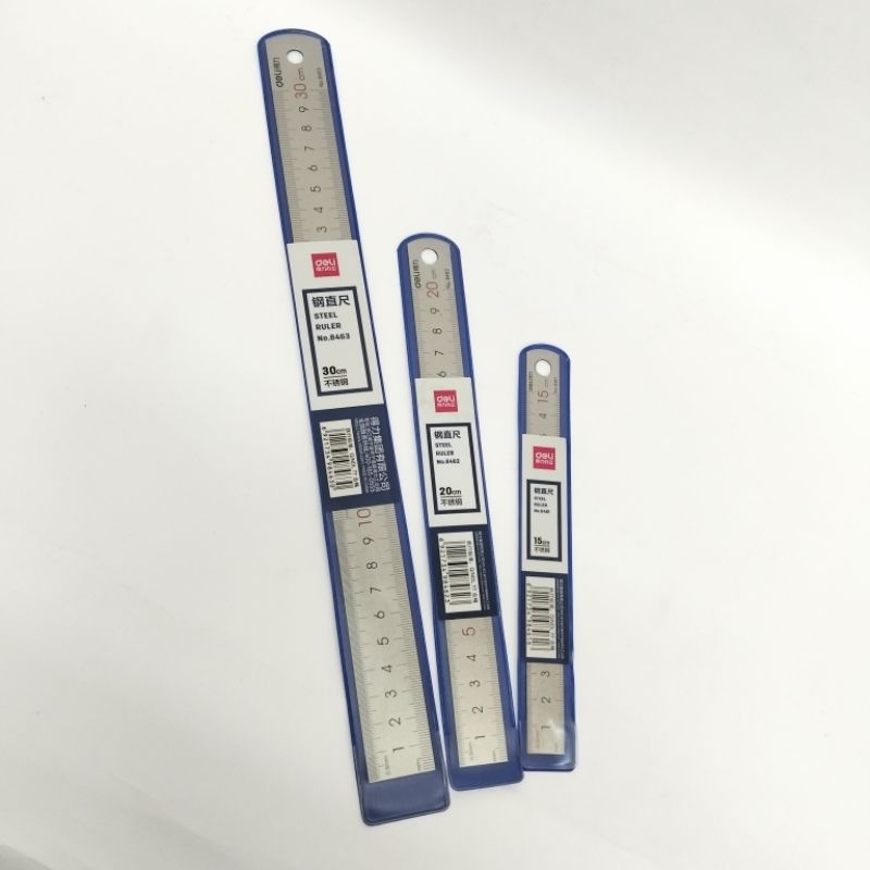 

Deli Penggaris Besi 15 / 20 / 30 cm Steel Ruler Deli 8461 / 8462 / 8463