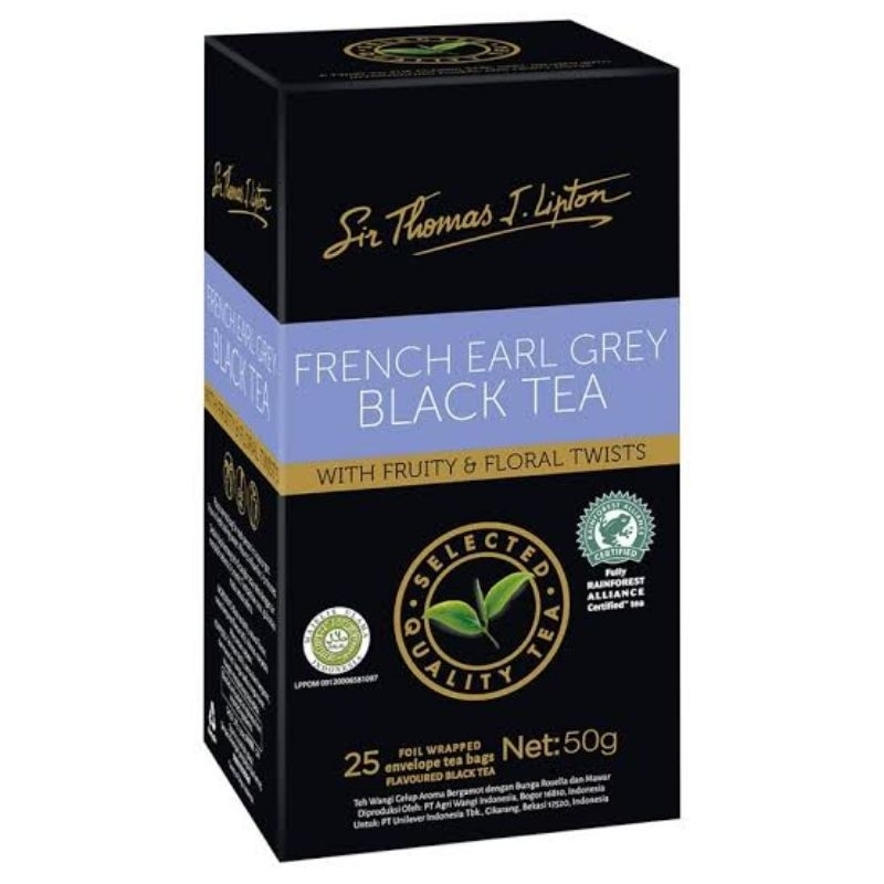 

Sir Thomas J Lipton French Earl Grey Black Tea 25 Kantong Teh